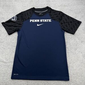 Penn State Nittany Lions Shirt Mens Small Navy Blue Football Center Swoosh Nike